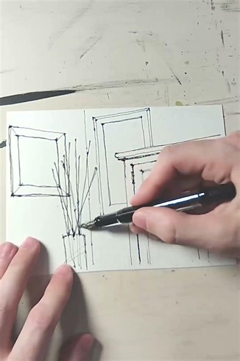 Vintage cabinet: ink and watercolor magic moments