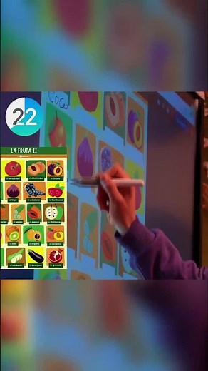 Vocabulario de las frutas #juego #pizarra #español #ele @EscuelaTaronja
