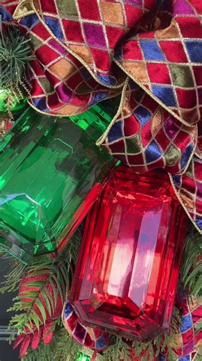 DIY Christmas Jewel Swag! This Swag tutorial is on our YouTube channel! #christmasdecor #holidaytiktok #christmas #wreath #wreathmaking #wreathsoftiktok #wreathsfordoor #swag #youtuber #youtube #chistmasdecorations #christmastiktok #makeitmagical #tutorial