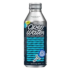 Open Water Sparkling 16oz bottles (2 cases, 24 bottles) - Sustainable Aluminum Bottled Sparkling Water With Electrolytes - 7.0 pH Balanced BPA-Free Ultra-Purified Water