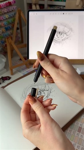 Kalinina🎨 on Instagram: "Huion Note lets you draw and write on regular paper, while every line instantly appears on your tablet or phone! 📲 What does that mean? You draw with your favorite pen — and your sketch is saved digitally. You can sync your notes and sketches through the app. 💡 Convenient, precise, modern — yet still with that real paper feel. Find the link in my Bio or on @huion_for_business profile!🔗 #huion #huionnote #art #style #artist #sketchbook #drawing #draw #sketching"