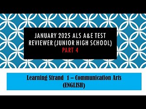 Video 229 ALS Reviewer for January 2025 A&E LS 1 English Part 4