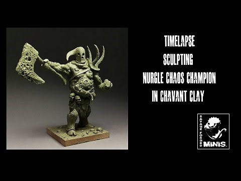 Sculpting Chaos Champion of Nurgle in Clay