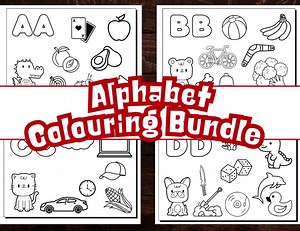 Printable ABC Coloring Pages for Kids | 26 Alphabet Coloring Sheets | Educational Coloring Book for Preschool, Toddlers, Kindergarten - Etsy