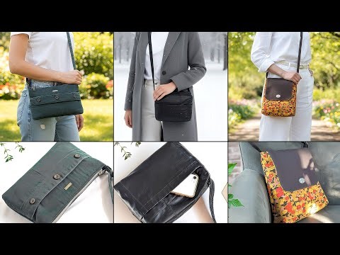 3 DIY Crossbody Bags Out of Old Clothes and Thrifted Fabric | Bag Tutorial | Compilation | Upcycle