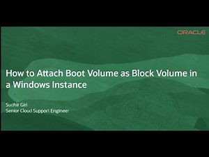 How to Attach Boot Volume as Block Volume in a Windows Instance - OCI