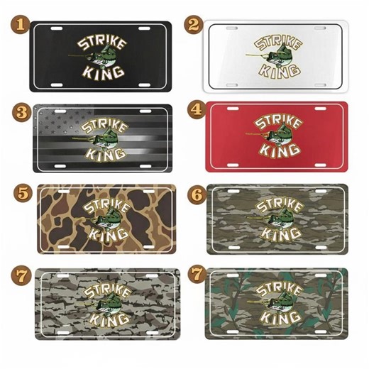 Strike King Bass Fishing License Plate - Custom Camo Front Car Tag for Men - Fisherman Gift Idea - American Flag Fishing Van Plate - Etsy