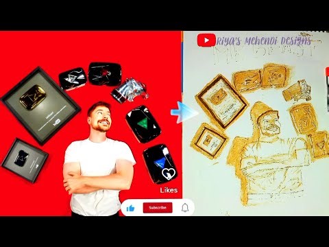 Part 2 Shading MrBeast Portrait Using Mehndi Cone 😱 #art #drawing #portraitsketch #mrbeast