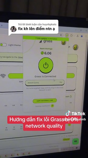 Hướng dẫn fix lỗi Grass bị 0% network quality