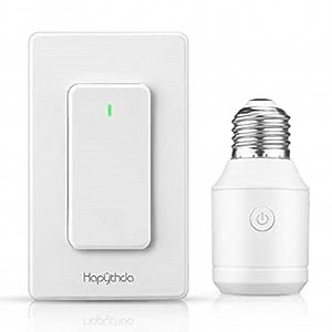 Remote Control Socket for 500W E26/E27 Bulb Base Holder, Wireless Wall Mounted Switch for Pull Chain Light Fixtures, 300FT RF Range, No Wiring Wireless Light Switch