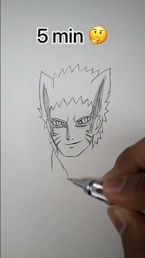 How to Draw Naruto Baryon in 10sec, 10mins, 10hrs #shorts