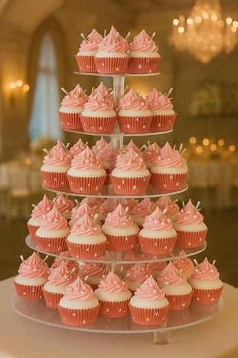 Large 5 Tier Cupcake Stand | Clear Acrylic Cupcake Tower for Cupcakes | Round Dessert Display Holder for Parties, Weddings & Events. - Etsy