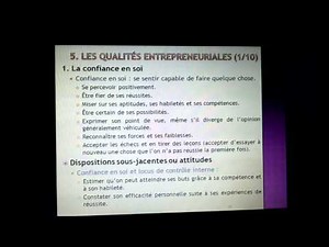Cours d'entrepreneuriat: Caractéristiques entrepreneuriales (partie 1)