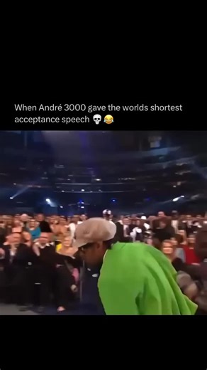 Rap by Raptv on Instagram: "Bro said “Thank You 😃” and then dipped 😭😂 At the 2004 Grammy Awards, OutKast won Best Rap Album for Speakerboxxx/The Love Below. When André 3000 took the stage to accept the award, he delivered one of the shortest acceptance speeches in Grammy history, simply saying “Thank you” before leaving the stage. The moment became memorable for its contrast to the album’s massive cultural impact and success. Who remembers this??😂😭 Via: @theacademy"