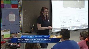 Mallory Brooke visits Biddeford students for 'Weather At Your School'