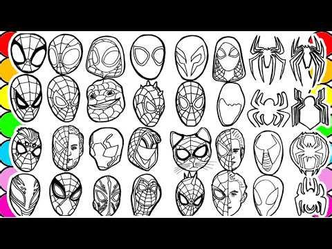Spider-Man Coloring Pages Spider-Man and Friends draw marvel coloring compilation 126 spidey
