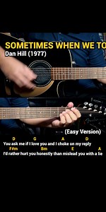 56K views · 1.2K reactions | Sometimes When We Touch - Dan Hill (Easy Guitar Chords Tutorial with Lyrics) part 1 REELS | Doc OTEP Studio | Facebook