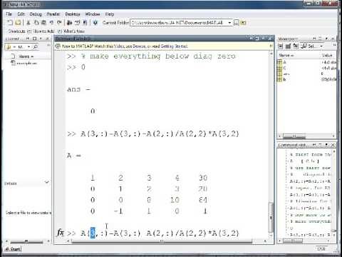 Gaussian Elimination in Matlab