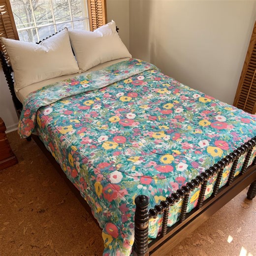 Vintage 80s 90s Dan River Comforter – Reversible Floral Bedding – 1980s Girls Bedspread – Twin Size - Etsy