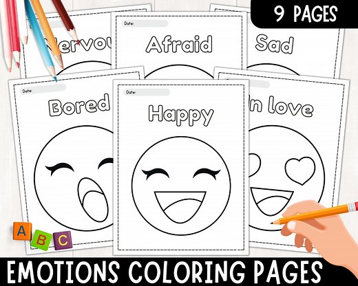 Emotions Coloring Pages for Kids | Social Emotional Learning | Emotions and Feelings Colouring Sheets | Social Skills | Instant Download - Etsy