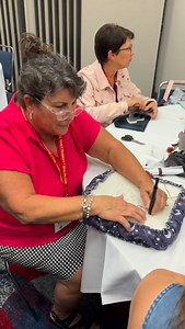 Punchneedle — directly from an experienced designer! Valdani Mini-Retreat! #sewcherished #dawnshuck #valdanimiretreat #internationalquiltmarket #internationalquiltmarket2025 #quiltmarket #woolthread #valdaniwool | Valdani Threads