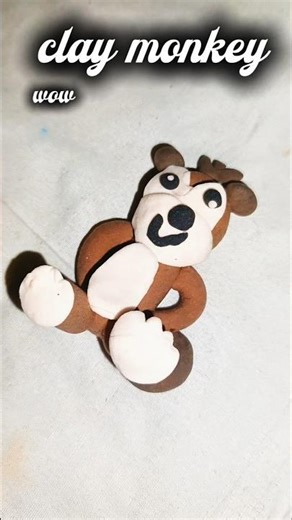 clay monkey 🐒🐵 viral #diy #craftyhome #art #artscraft #hiphop #tiktok #