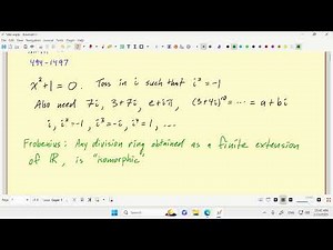 Lec 01 - Introduction to Complex Analysis (Purdue University)