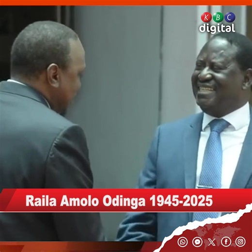 The historic handshake between retired President Uhuru Kenyatta and former PM Raila Odinga in 2018. #RIPRailaOdinga | KBC Radio Taifa, Sauti Ya Mkenya