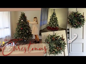 Decorating My Christmas Tree 2021 | Balsam Hill Vermont Spruce | Minimal Farmhouse Red Gold Blue ✨🎄