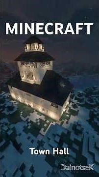 Snowy Forest Town Hall #shorts #minecraft #minecraftideas #build #townhall #minecraftbuilding