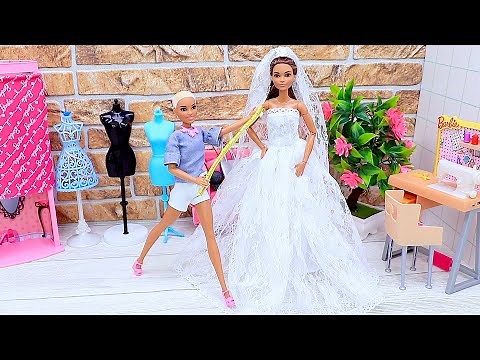 Barbie fashionista designs doll wedding dress ! | PLAY DOLLS crafty project