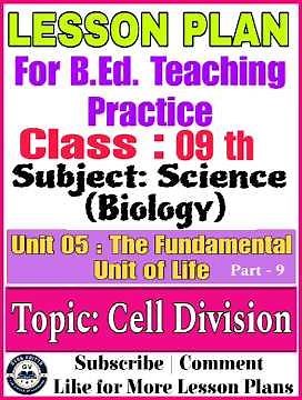 Class 9 Science Lesson Plan | Unit 5: The Fundamental Unit of Life | Topic: Cell Division | B.Ed.