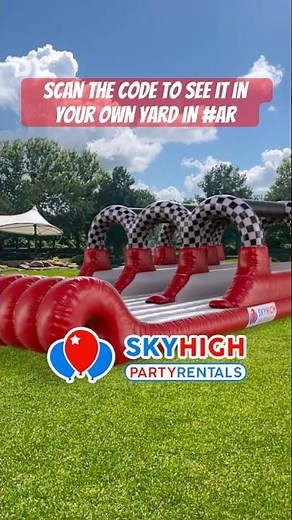 3 Lane Racing Slip and Slide Water Slide Rental Texas USA | Triple Lane Inflatable for Summer Fun