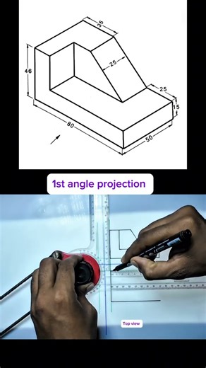 Isometric to orthographic projection #music #slowedandreverb #drawing #engineeringdrawing