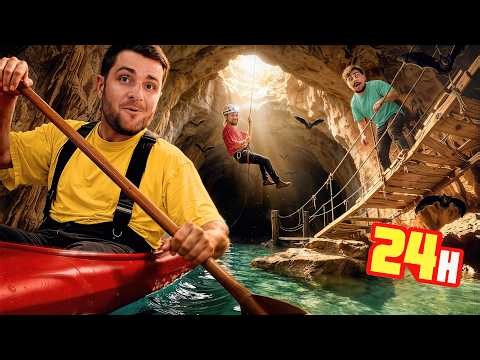 WE SURVIVE 24H IN A CAVE (with Wish items)