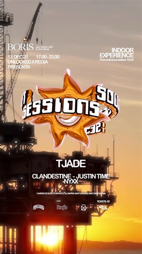 Soundset Sessions on Instagram: "December’s coming in hot. This Saturday we gather at the new @boris.club from 5PM to 11PM, with a lineup charged with pure energy: 🎧 @tjade.dj 🎧 @justintime.music 🎧 @clandestine.who Sunset, sound, and good energy only. ⚡️Come early, stay late⚡️"