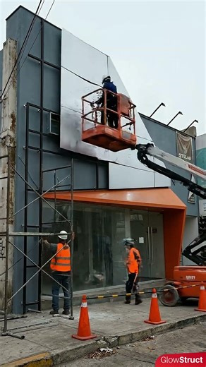 This Small Storefront Looks Luxury 😮‍🔥 #3dsignage #beforeafter #construction