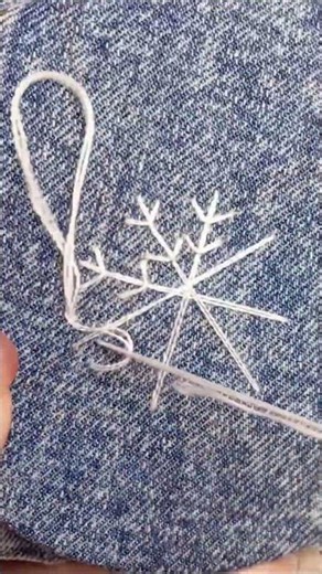 Easy snowflake embroidery for winter vibes 🧵