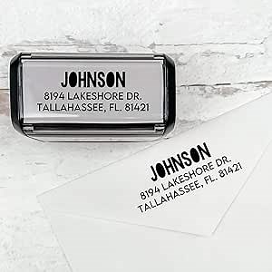 Self Inking Modern Address Stamps | Custom Return Address Stamper (Colorblock, Medium)