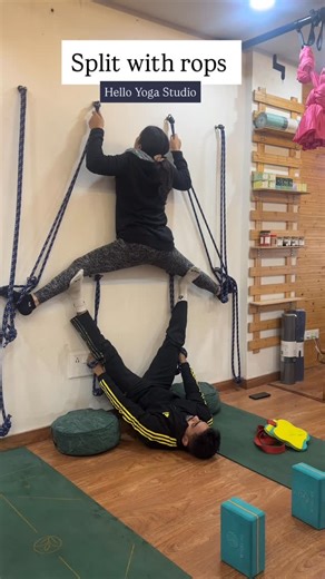 Ravi Sharma • Yoga Teacher | If you want to experience this kind of practice — ✨ Rope-assisted splits ✨ wall -supported deep flexibility This is not ordinary... | Instagram
