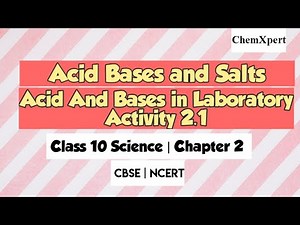 Acid And Bases in Laboratory Activity 2.1 | Class 10 | Science | Chapter 2 | CBSE | NCERT