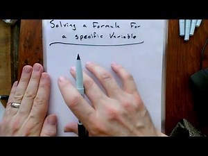 Solving a Formula for a Variable
