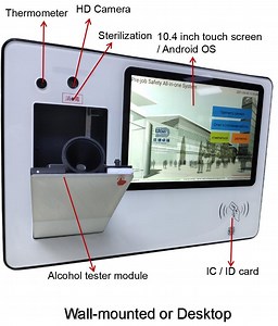 [Hot Item] Smart Internet-Based Attendance Machine Built-in Alcohol Tester for Factory Pre-Job Safety Monitoring System
