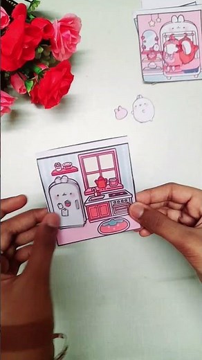 WOW😱 DIY cute✨️ paper doll house easy at home using printables 🤗#paperdoll #funwithart #craft