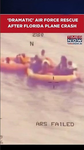 Pentagon Releases Dramatic Video Of Air Force Rescue After Plane Crashes Off Florida Coast #shorts
