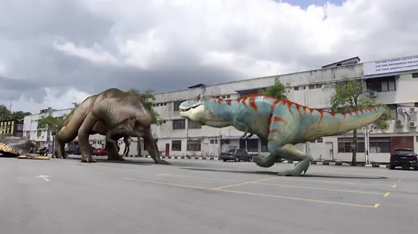 What if D-rex meet T-rex dinosaur and spinosaurus in real life