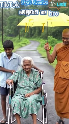 TikTok වලට වැටෙන ලයික් මේවුවාට දායිද Bro☔💛👩‍🦽🙏 Monk’s Kindness in a Sri Lankan Village 🌾💛