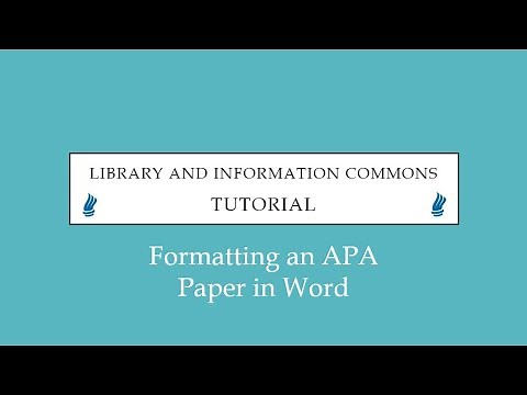 APA Formatting in Word (7th edition)