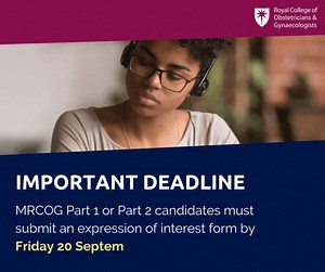 To sit the MRCOG Part 1 or Part 2 exam in January 2025, candidates must complete an expression of interest form by Friday 20 September 2024. Take the MRCOG and be recognised as a global expert in O&G. Submit your expression of interest form now: https://brnw.ch/21wMtYx | Royal College of Obstetricians and Gynaecologists RCOG | Facebook