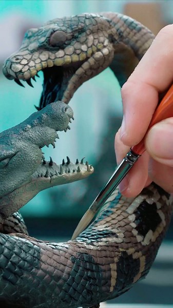 How To Make Diorama: Giant Python Anaconda Attack Crocodile In Amazon Rainforest